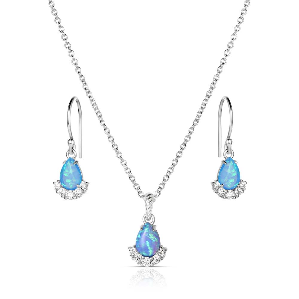 Blue Opal Flare Jewelry Set