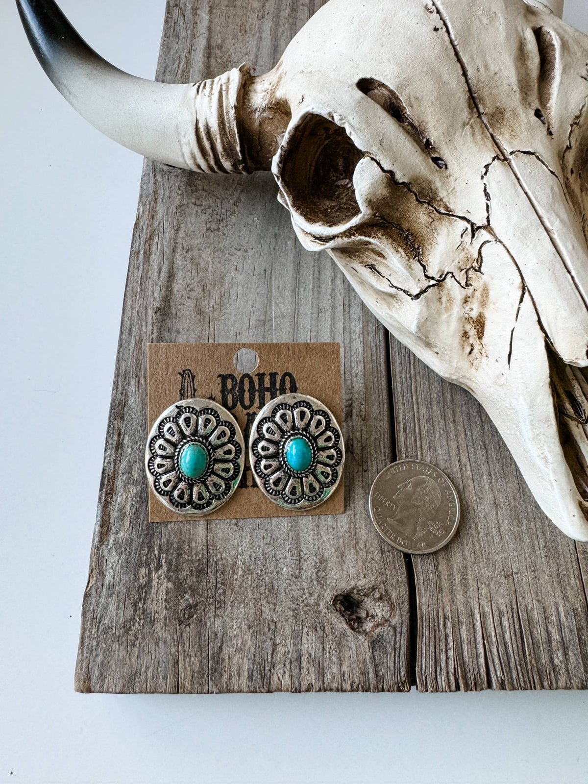 Western Stone Stud Earrings