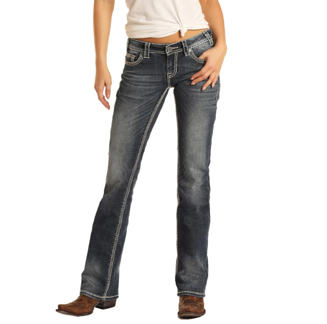 Mid Rise Bootcut Riding Jeans By Rock N Roll Denim