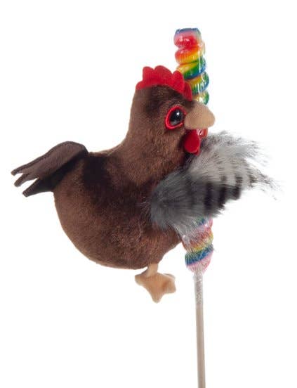 5" (13cm) Lollyplush Chicken w/ 14" Rainbow Lollipop