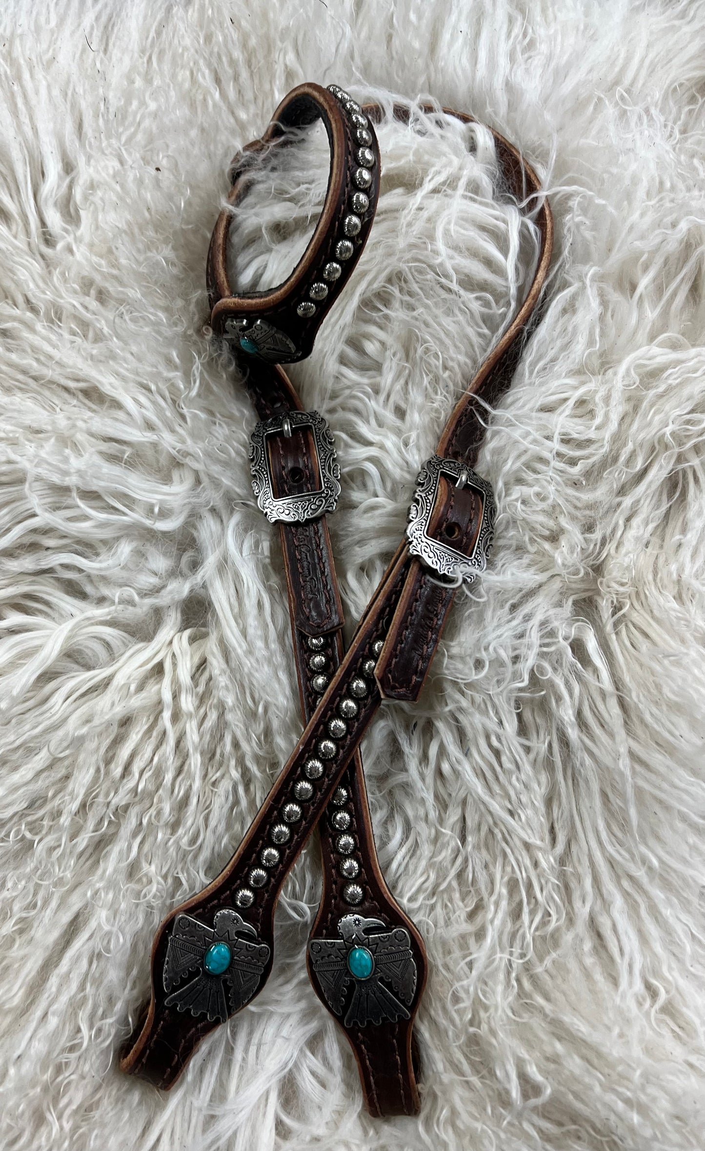 Simple harness leather headstall