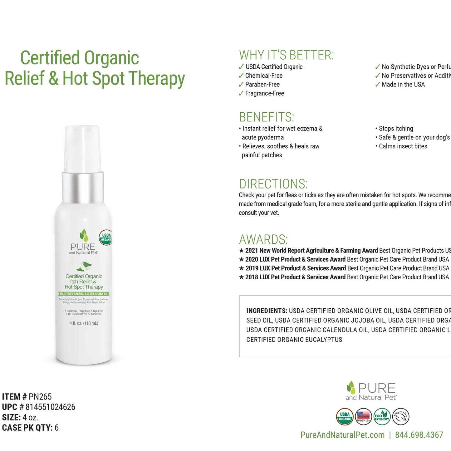 Certified Organic Itch Relief & Hot Spot Oil